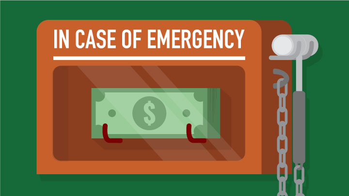 In case of emergency...money in a glass fronted case