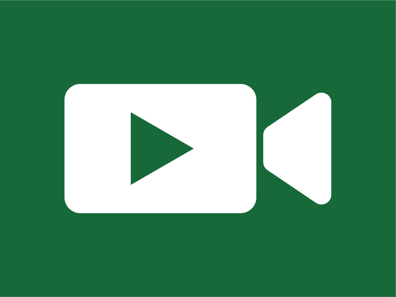 White video icon on green background