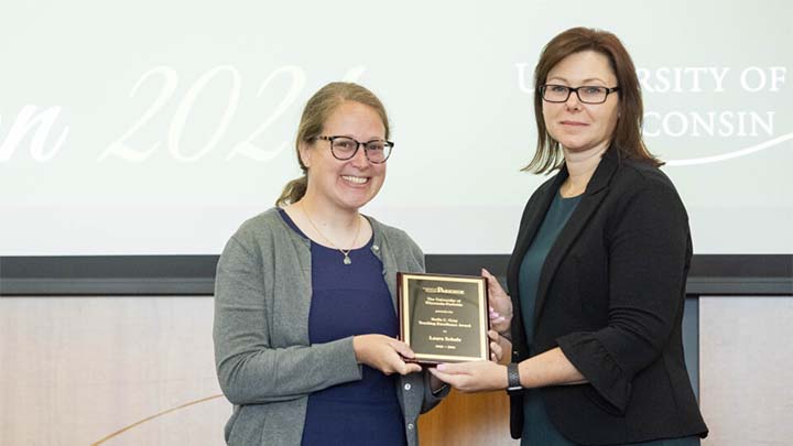 Laura Schulz and Chancellor Akey