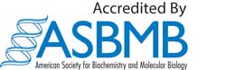 ASBMB accreditation blue color logo