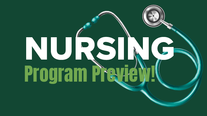 IMAGe of words Nursing program preview with stethescope