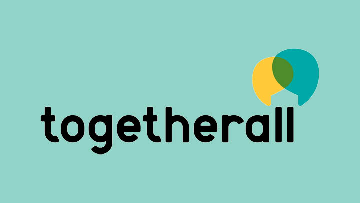 image of the togetherall logo on lt blue background