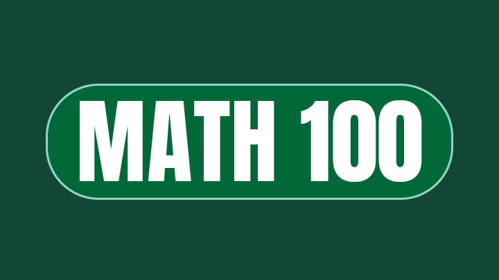 Image of the word Math and number 100