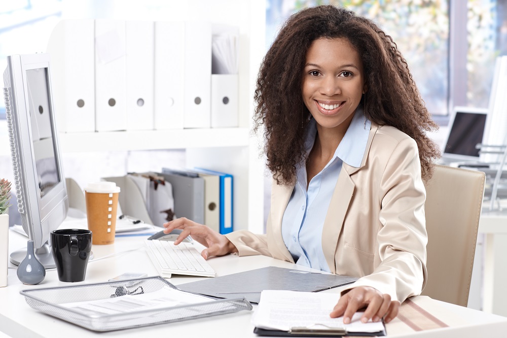 woman at desk